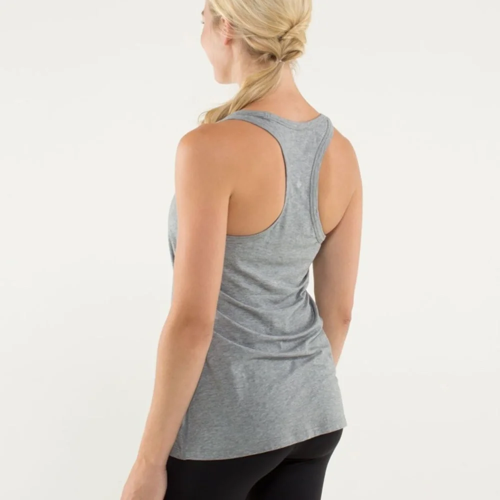 Lululemon • Heathered Grey Modern Racerback Tank • Size 2 - Picture 3 of 6